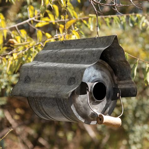 metal roofing for bird houses|galvanized metal bird house.